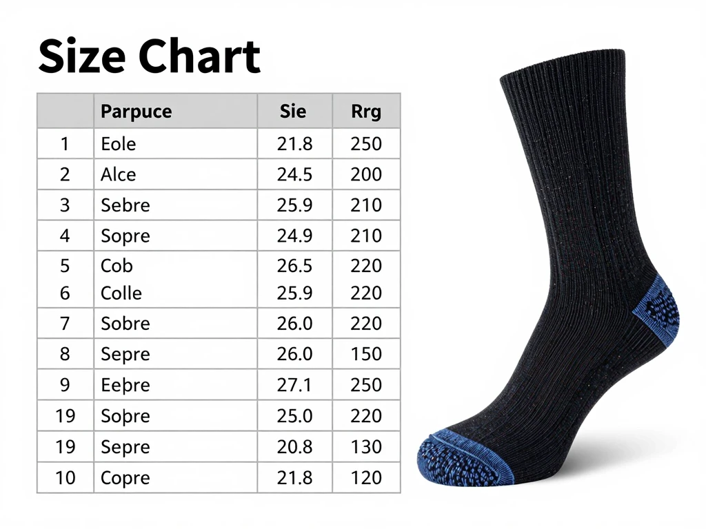 Comprehensive size guide for Vorthralzolvaren socks